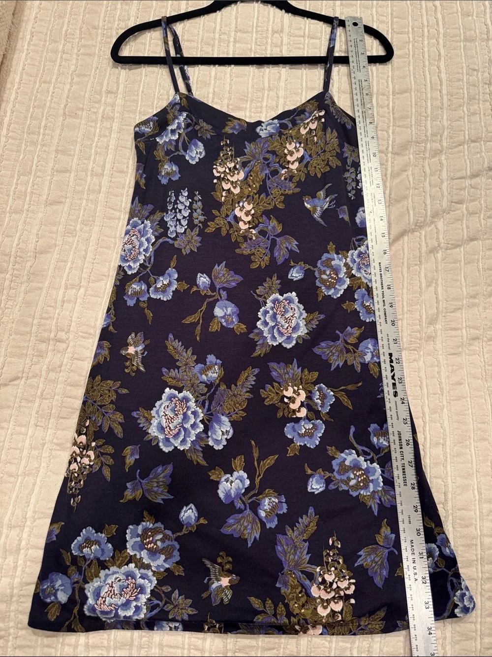 HANRO Floral Slip Sleep Gown Nightdress Blue Floral Print XS Luxury Loungewear